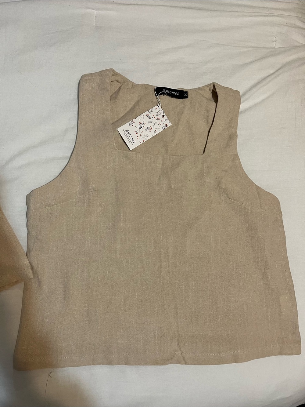 Matching Linen Blend Set— Beige
